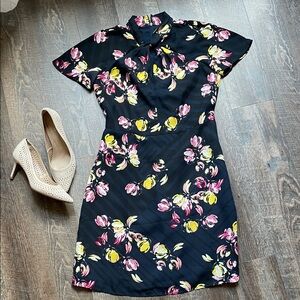 Banana Republic Floral Navy Dress